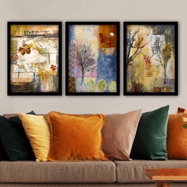 Wallity Cuadro Decorativo Enmarcado Multicolor (3 piezas)